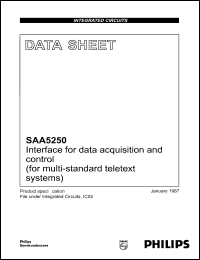 SAA5250T datasheet: Interface for data acquisition and control (for multi-standard teletext systems) SAA5250T