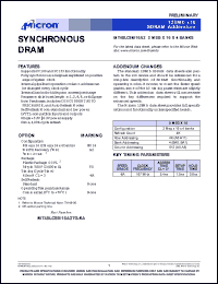 MT48LC8M16A2TG-6A datasheet: 2 Meg x 16 x 4banks, 167MHz, CL=3 synchronous DRAM MT48LC8M16A2TG-6A