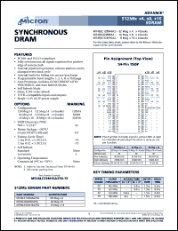 MT48LC64M8A2TG-7E datasheet: 16Meg x 8 x 4banks, CL=2, 133MHz synchronous DRAM MT48LC64M8A2TG-7E