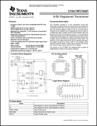 CY74FCT646ATSOC datasheet:  OCTAL REGISTERED BUS TRANSCEIVERS WITH 3-STATE OUTPUTS CY74FCT646ATSOC