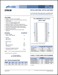 MT4LC4M16R6-5 datasheet: 4Meg x 16 EDO DRAM MT4LC4M16R6-5