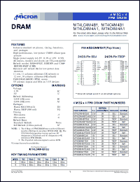 MT4LC4MB1DJ-6 datasheet: 4Meg x 4, 3,3V FPM DRAM MT4LC4MB1DJ-6