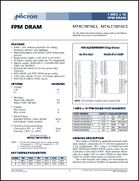 MT4LC1M16C3DJ-6 datasheet: 1Meg x 16, 3.3V FPM DRAM MT4LC1M16C3DJ-6