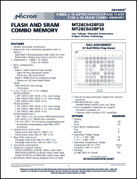 MT28C6428P18FM-80B datasheet: Low voltage, extended temperature flash and SRAM COMBO memory MT28C6428P18FM-80B