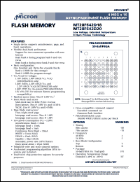 MT28F642D18FN-704TET datasheet: 2Meg x 16; 40MHz async/page/burst flash memory MT28F642D18FN-704TET