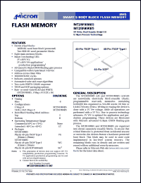 MT28F008B5VG-8BET datasheet: 1Meg x 8; 5V only, dula supply, smart 5 boot block flash memory MT28F008B5VG-8BET