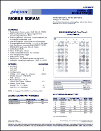 MT48V16M16LFFG-10 datasheet: 16Meg x 16 x 4 banks; 2.5V mobile SDRAM MT48V16M16LFFG-10