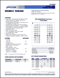 MT48H16M16LFFG-8 datasheet: 16Meg x 16 x 4 banks; 1.8V mobile SDRAM MT48H16M16LFFG-8