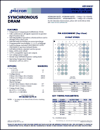 MT48LC8M16LFFF-8 datasheet: 2Meg x 16 x 4 banks; 1.8V, 125MHz synchronous DRAM MT48LC8M16LFFF-8