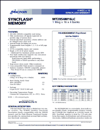 MT28S4M16LCTG-10 datasheet: 1Meg x 16 x 4banks, 100MHz syncflash memory MT28S4M16LCTG-10