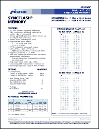 MT28S2M32B1LLFG-8 datasheet: 512K x 32 x 4banks, 100MHz syncflash memory MT28S2M32B1LLFG-8