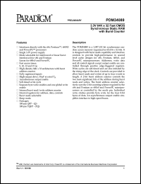 PDM34089SA15TQTR datasheet: 3.3V 64K x 32 fast CMOS synchronous static RAM with burst counter PDM34089SA15TQTR