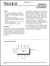 PDM4M4110S20M datasheet: 512K x 32 CMOS static RAM module PDM4M4110S20M