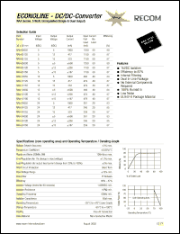 RAA-0512S datasheet: 5W DC/DC converter with 5V input, 12/417mA output RAA-0512S