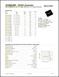 REC15-1105SRWB datasheet: 15W DC/DC converter with 11V input, 5/3000mA output REC15-1105SRWB