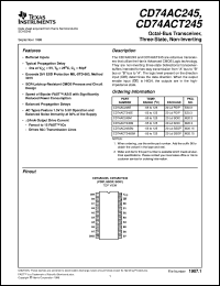 CD74AC245M datasheet:  OCTAL NON-INVERTING BUS TRANSCEIVERS WITH 3-STATE OUTPUTS CD74AC245M