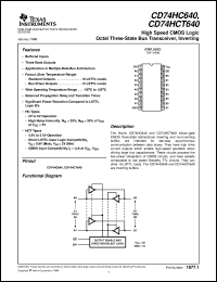 CD74HC640M datasheet:  HIGH SPEED CMOS LOGIC OCTAL INVERTING BUS TRANSCEIVERS WITH 3-STATE OUTPUTS CD74HC640M