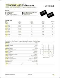 REC3-1205SR datasheet: 3W DC/DC converter with 12V input, 5V/600mA output REC3-1205SR