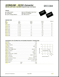 REC3-0505DR datasheet: 3W DC/DC converter with 5V input, +-5V/+-300mA output REC3-0505DR