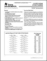 CY74FCT163245APVCT datasheet:  16-BIT BUS TRANSCEIVERS WITH 3-STATE OUTPUTS CY74FCT163245APVCT