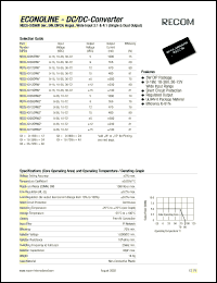 REC5-1005SRW datasheet: 5W DC/DC converter with 10V input, 5V/1000mA output, 2kV isolation REC5-1005SRW