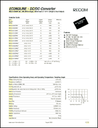 REC5-1005SRWZ datasheet: 5W DC/DC converter with 10V input, 5V/1000mA output, 2kV isolation REC5-1005SRWZ