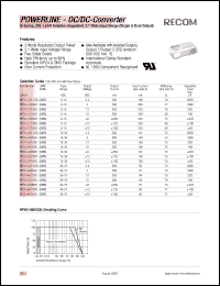 RP03-123.3SB datasheet: 3W DC/DC converter with 8-18V input, 3.3/500mA output, 2kV isolation RP03-123.3SB