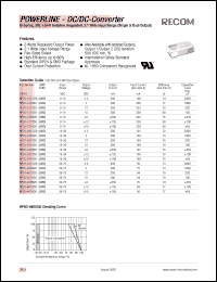 RP03-1212DB datasheet: 3W DC/DC converter with 8-18V input, +-12/+-125mA output, 2kV isolation RP03-1212DB