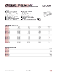 RP03-2415SD datasheet: 3W DC/DC converter with 9-36V input, 15/200mA output, 2kV isolation RP03-2415SD