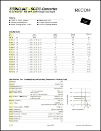 RJ-2405S datasheet: 1W DC/DC converter with 24V input, 5/200mA output RJ-2405S