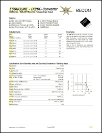 ROM-1.805S datasheet: 1W DC/DC converter with 1.8V input, 5/200mA output, 2kV isolation ROM-1.805S