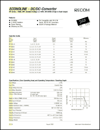 RP-123.3S datasheet: 1W DC/DC converter with 12V input, 3.3/303mA output, 2kV isolation RP-123.3S