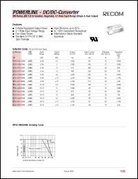 RP05-2412DAW datasheet: 5W DC/DC converter with 9-36V input, +-12/+-230mA output, 2kV isolation RP05-2412DAW