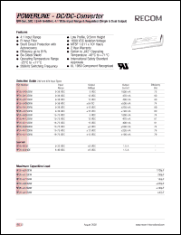 RP05-2412SEW datasheet: 5W DC/DC converter with 9-36V input, 12/470mA output RP05-2412SEW