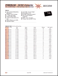 RP05-1205SFH datasheet: 5W DC/DC converter with 9-18V input, 5/1000mA output, 2kV isolated RP05-1205SFH