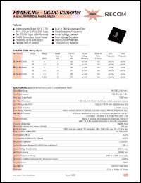 RP100-482533DS datasheet: 100W DC/DC converter with 3.3V input RP100-482533DS