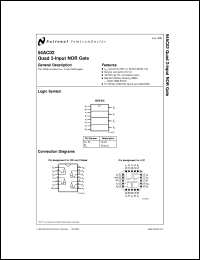 JM38510/75101S2 datasheet: Quad 2-Input NOR Gate JM38510/75101S2