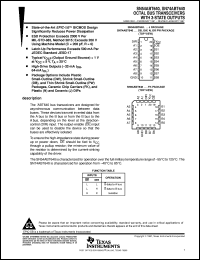 SN74ABT640DBLE datasheet:  OCTAL BUS TRANSCEIVERS WITH 3-STATE OUTPUTS SN74ABT640DBLE