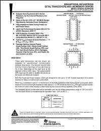 SN74ABTR2245DBR datasheet:  OCTAL TRANSCEIVERS AND LINE/MEMORY DRIVERS WITH 3-STATE OUTPUTS SN74ABTR2245DBR