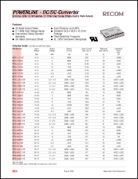 RP20-4805DE datasheet: 20W DC/DC converter with 36-75V input, +-5V/+-2000mA output RP20-4805DE