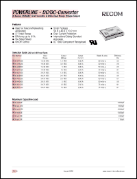 RP30-4812SE datasheet: 30W DC/DC converter with 36-75V input, 12V/2.50A output RP30-4812SE