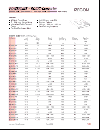 RP40-1215SE datasheet: 40W DC/DC converter with 8-18V input, 15V/2700mA output RP40-1215SE