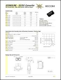 RSD-1.805DH datasheet: 1W DC/DC converter with 1.8V input, +-5V/+-100mA output RSD-1.805DH