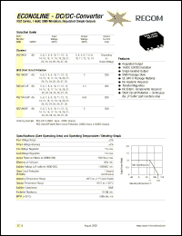 RSZ-073.3P datasheet: 1W DC/DC converter with 7V input, 3.3V/200mA output RSZ-073.3P