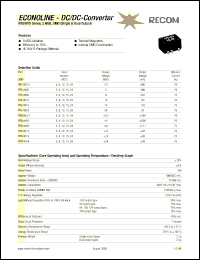 RTS-123.3 datasheet: 2W DC/DC converter with 12V input, 3.3V/606mA output RTS-123.3