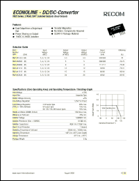 RUZ-120505 datasheet: 2W DC/DC converter with 12V input, 5V/200mA output RUZ-120505