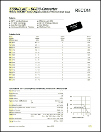RW-0515S datasheet: 3W DC/DC converter with 4.5-9V input, 15V/200mA output RW-0515S