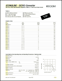 RW-4809S datasheet: 3W DC/DC converter with 36-72V input, 9V/333mA output RW-4809S