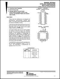 SN74F623DWR datasheet:  OCTAL BUS TRANSCEIVERS WITH 3-STATE OUTPUTS SN74F623DWR