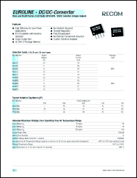 R3.3L03 datasheet: 0.25W DC/DC converter with 3.3V input, V/133mA output R3.3L03